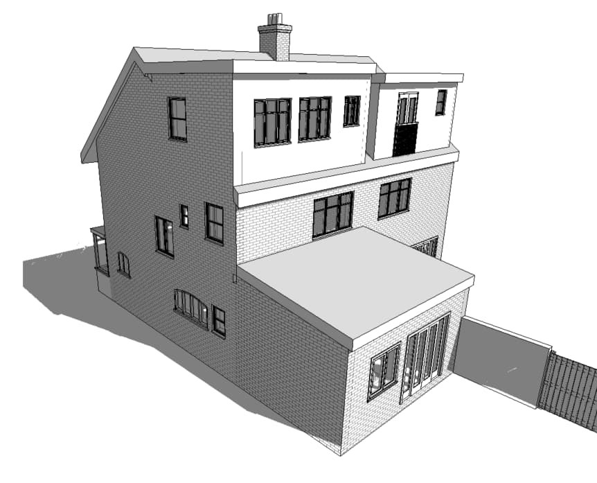 Front elevation of loft conversion